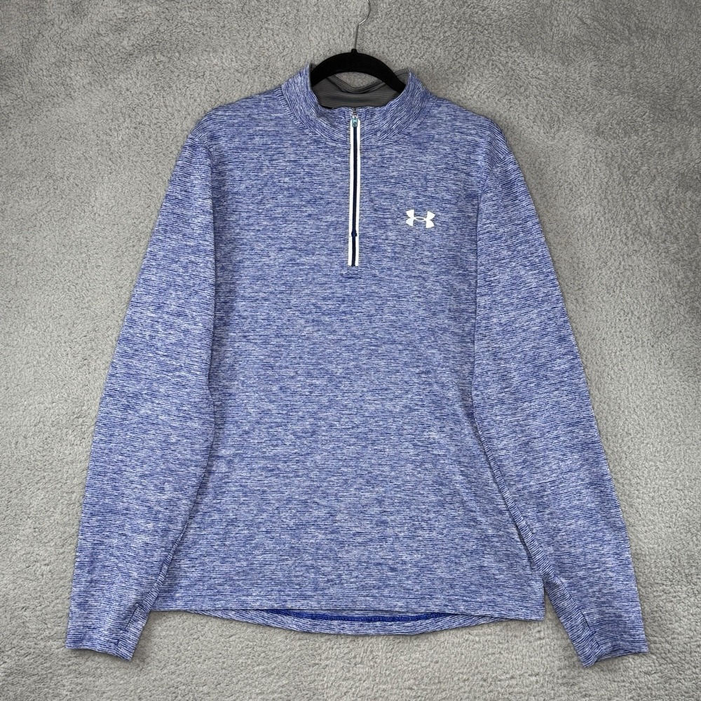 Under Armour Run Men's Large Fitted 1/4 Zip Shirt Threadborne Pullover Heatgear